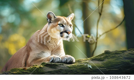 野生のピューマ 108643672