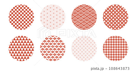 円に描いた和柄の背景素材 赤色 円に描いた和柄の背景素材 赤色 108643873