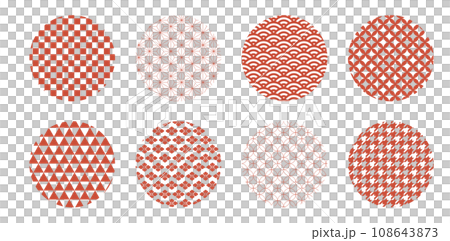 円に描いた和柄の背景素材 赤色 円に描いた和柄の背景素材 赤色 108643873