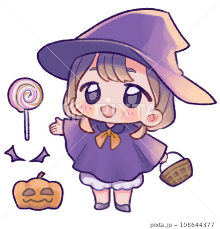 魔女の女の子のイラスト素材 108644377