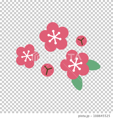かわいいタッチの梅のイラスト 108645525