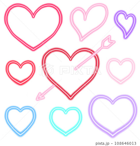 ネオンのハート素材 108646013