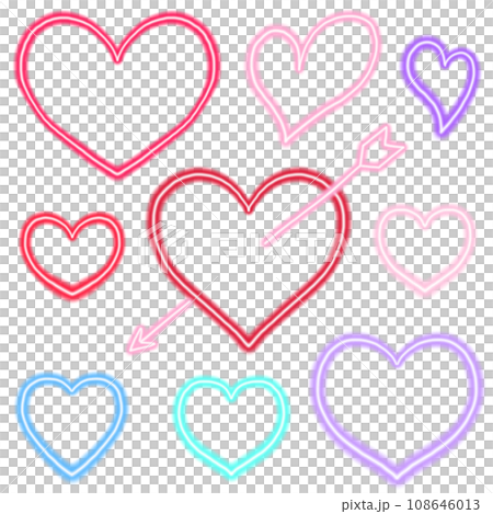 ネオンのハート素材 108646013