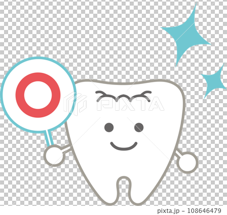 Illustration of teeth OK pose Illustration of teeth OK pose 108646479