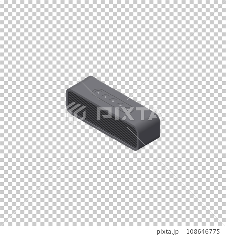 アイソメトリック図法で描いたワイヤレススピーカーのイラスト アイソメトリック図法で描いたワイヤレススピーカーのイラスト 108646775