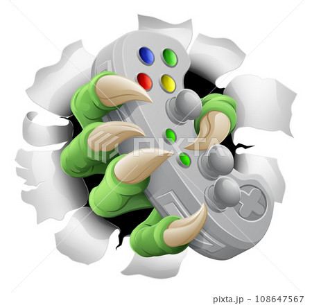 Video Gamer Game Gaming Controller Claw Hand Video Gamer Game Gaming Controller Claw Hand 108647567