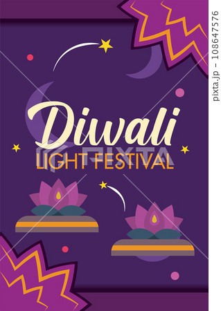 Diwali poster Traditional indian celebration Vector 108647576