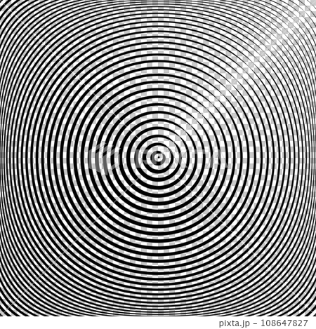 Concentric Circles Pattern with 3D Illusion Effect. Abstract Geometric Textured Background. Vector Art. Concentric Circles Pattern with 3D Illusion Effect. Abstract Geometric Textured Background. Vector Art. 108647827