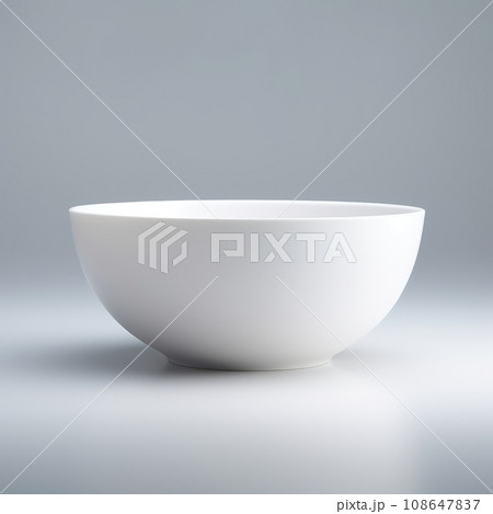 Empty white bowl isolated on grey background 108647837