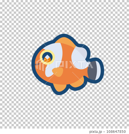 可愛的紅色小丑魚的插圖 可愛的紅色小丑魚的插圖 108647850