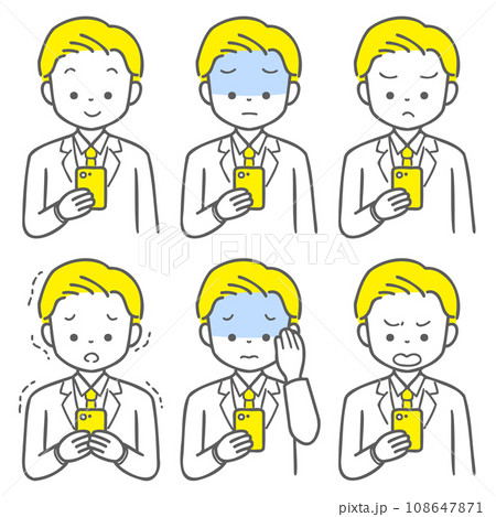 スマホを触っている男性　セットイラスト 108647871