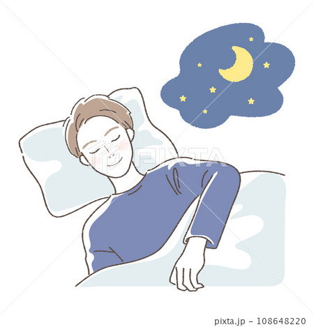 睡眠　寝る男性のイラスト 108648220