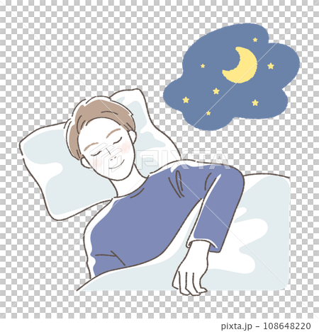 睡眠　寝る男性のイラスト 108648220