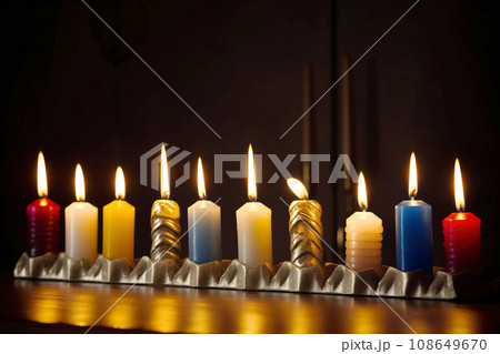 Hanukkah is a Jewish holiday, family religious traditional symbol of Judaism. 108649670