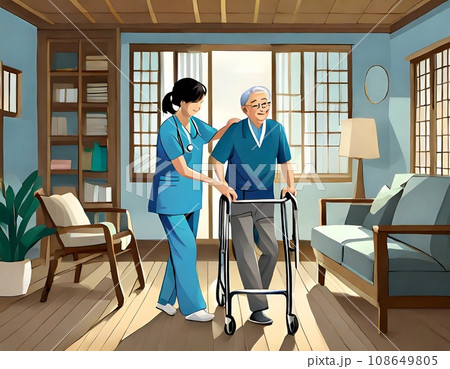 介護の様子のイラスト素材 [108649805] - PIXTA