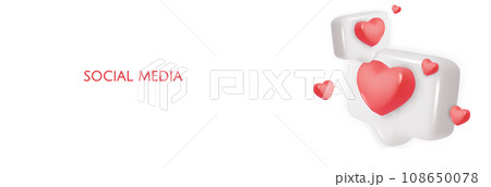 Icon like, great design for any purposes. Internet application. Chat message icon. 3d illustration. Web banner. Social media like icon concept. Icon like, great design for any purposes. Internet application. Chat message icon. 3d illustration. Web banner. Social media like icon concept. 108650078