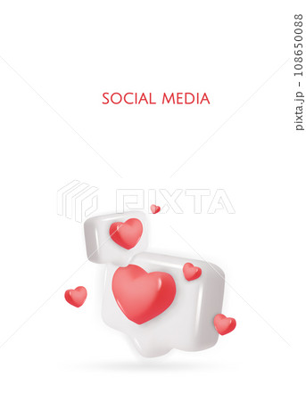 Icon like, great design for any purposes. Internet application. Chat message icon. 3d illustration. Web banner. Social media like icon concept. Icon like, great design for any purposes. Internet application. Chat message icon. 3d illustration. Web banner. Social media like icon concept. 108650088