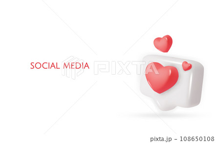 Like icon. Love icon. 3D illustration. Realistic Elements for design. 108650108