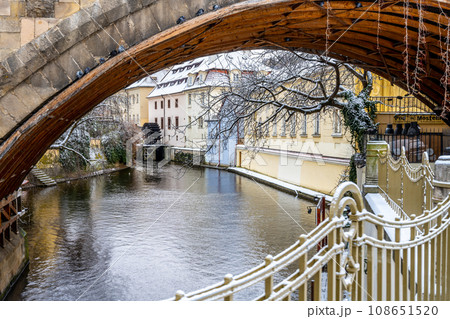 Water mill on Kampa Island in winter. Prague, Czech Republic Water mill on Kampa Island in winter. Prague, Czech Republic 108651520