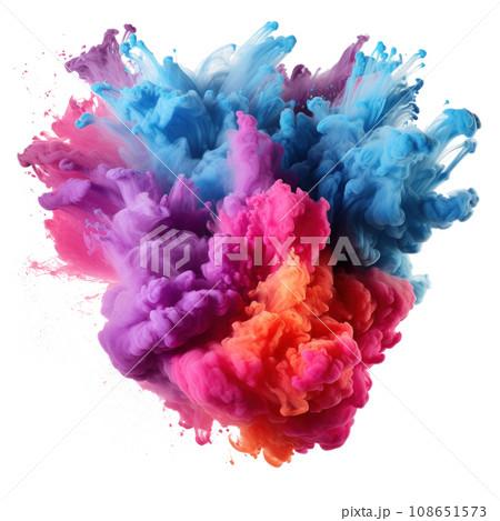 Multicolored Holi, Holli, Holly. bright splash isolated 108651573