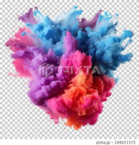Multicolored Holi, Holli, Holly. bright splash isolated 108651573