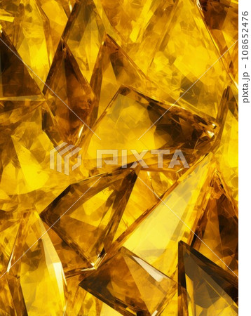 Yellow Sapphire Crystal Creative Abstract Texture Wallpaper. Photorealistic Digital Art Decoration. Abstract Realistic Surface Vertical Background. Ai Generated Vibrant Pattern. 108652476