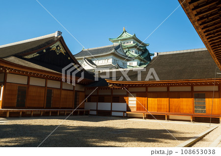 名古屋城の天守閣の風景(愛知県名古屋市) 名古屋城の天守閣の風景(愛知県名古屋市) 108653038