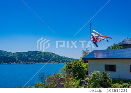(長野県)春の木崎湖・湖畔風景 (長野県)春の木崎湖・湖畔風景 108653281