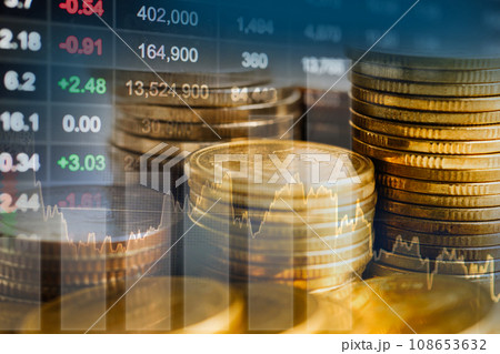 Stock market finance business, economy trend graph digital technology. Stock market finance business, economy trend graph digital technology. 108653632