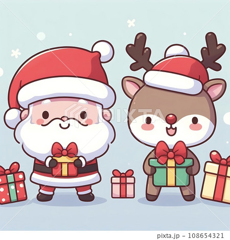 クリスマス サンタクロースと赤鼻のトナカイ 108654321