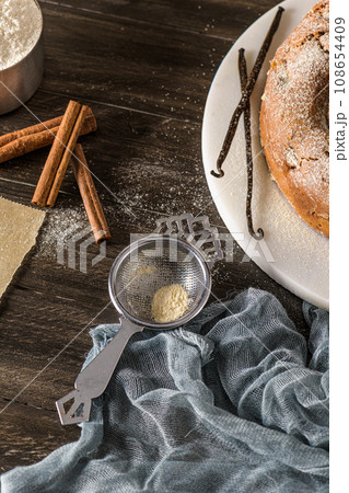 Flour cake ingredient 108654409