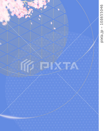 桜と和柄のシンプルな和風背景 桜と和柄のシンプルな和風背景 108655046