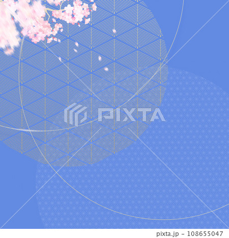 桜と和柄のシンプルな和風背景 108655047