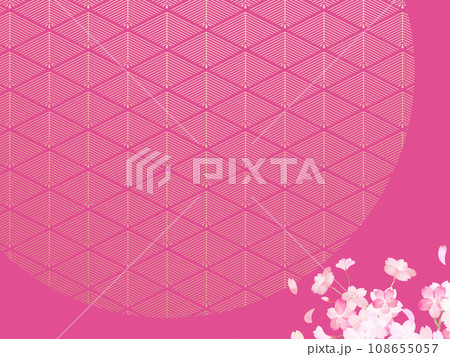 桜と和柄のシンプルな和風背景 桜と和柄のシンプルな和風背景 108655057