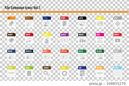 Extension file icon set 01 108655270