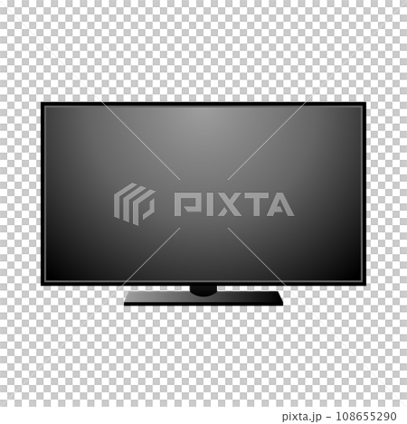 Simple illustration_Large TV, monitor, LCD with lights off 108655290