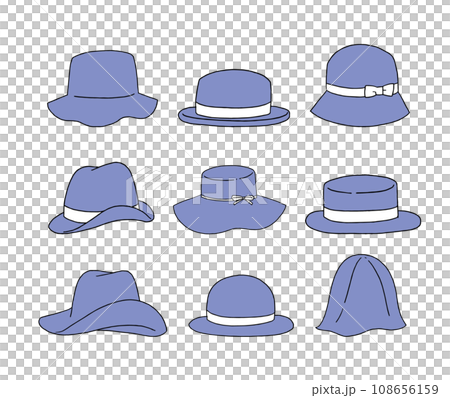 Blue hat illustration set 108656159