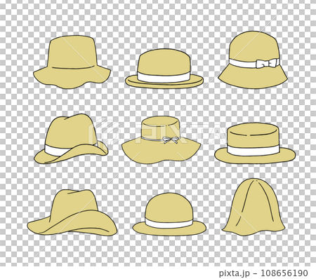 Yellow hat illustration set 108656190