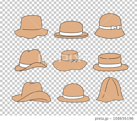 Orange hat illustration set Orange hat illustration set 108656196