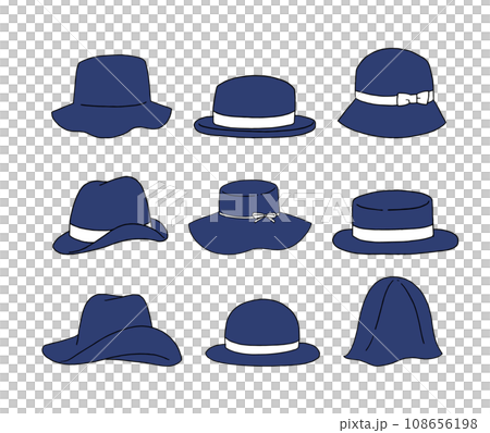 Navy hat illustration set Navy hat illustration set 108656198