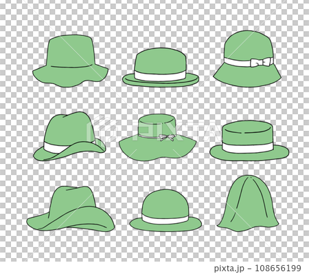 Green hat illustration set 108656199