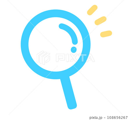 シンプルな水色の虫眼鏡 108656267