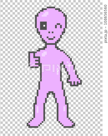 漂亮的外星人像素藝術（紫色） 108656560