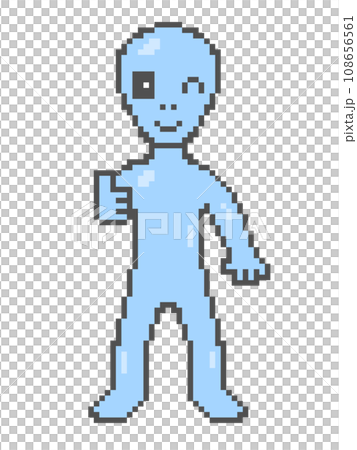 漂亮的外星人像素藝術(藍色) 漂亮的外星人像素藝術(藍色) 108656561