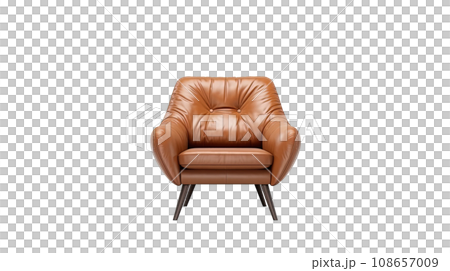 Interior design concept furniture for living isolated on clear png background and transparent background, AI generative. 108657009