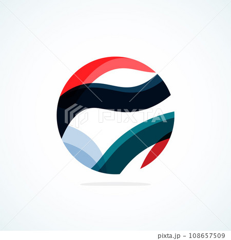 Abstract circle logo - minimalist emblem, timeless and universal shape of circle. Unique logo represent range of brands and concepts, encapsulating simplicity and creativity in single, iconic image 108657509