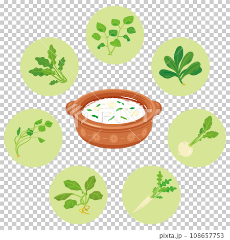 Nanakusa porridge and Nanakusa no text Nanakusa porridge and Nanakusa no text 108657753