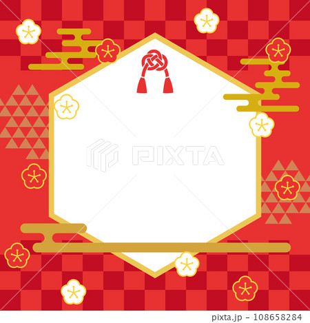 カジュアルな赤の和風背景素材(正方形) カジュアルな赤の和風背景素材(正方形) 108658284