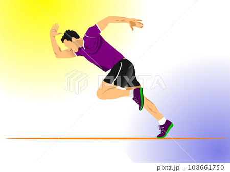 The running people. Vector 3d 108661750