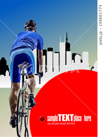 Professional Male Cyclist in Racing Outfit During a Ride on Bike Outdoors Professional Male Cyclist in Racing Outfit During a Ride on Bike Outdoors 108661774